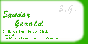 sandor gerold business card